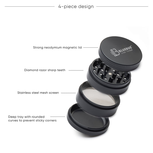 GC 4-Piece Ceramic Herb Grinder – 2.5-Inch White | BlueBus Fine Tools
