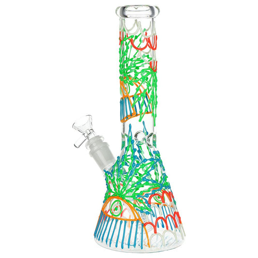 SeshGear 420 Drizzle G.I.T.D Beaker Glass Water Pipe - 10" / 14mm F