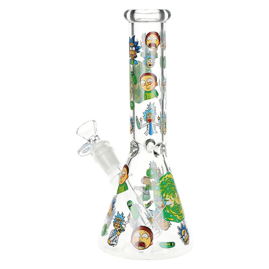 Rick and Morty Portal Glass Water Pipe - 9.75" / 14mm F