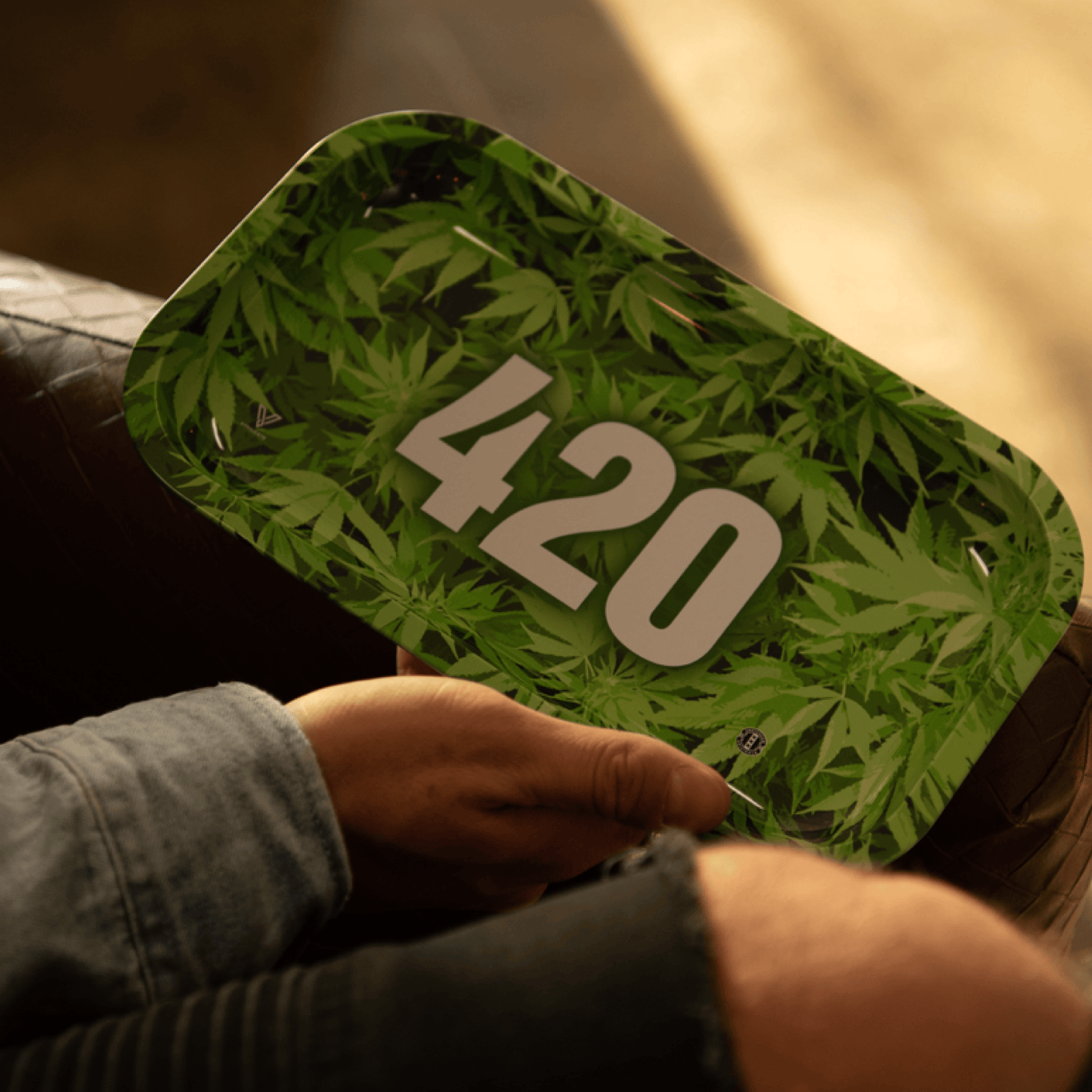 420 Green Metal Rollin' Tray