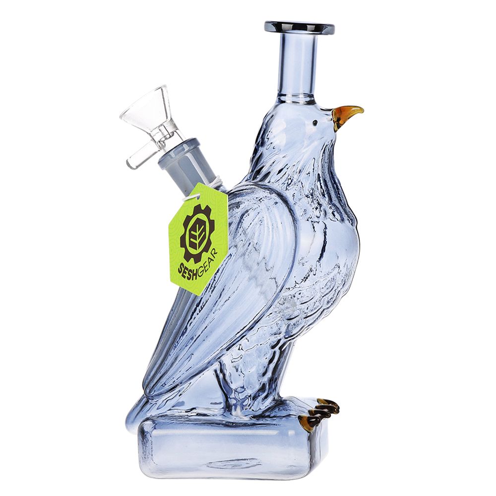 SeshGear Raven Glass Water Pipe - 7.5" / 14mm F / Smoke