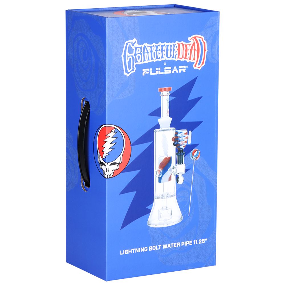 Grateful Dead x Pulsar Lightning Bolt Glass Water Pipe