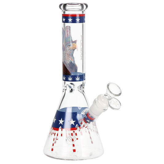 Pulsar Uncle Eagle Sam Beaker Glass Water Pipe - 9.75" / 14mm F