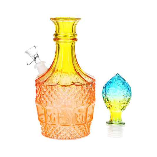 Vintage Decanter Ombre Glass Water Pipe - Liquor / 12" / 14mm F / Colors Vary