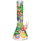 Mandala Hemp Leaf Beaker Water Pipe - 12.75"/14mm F