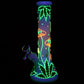 Hemp Leaf & Shrooms Glow In The Dark Bong - 9.5" / 14mm F