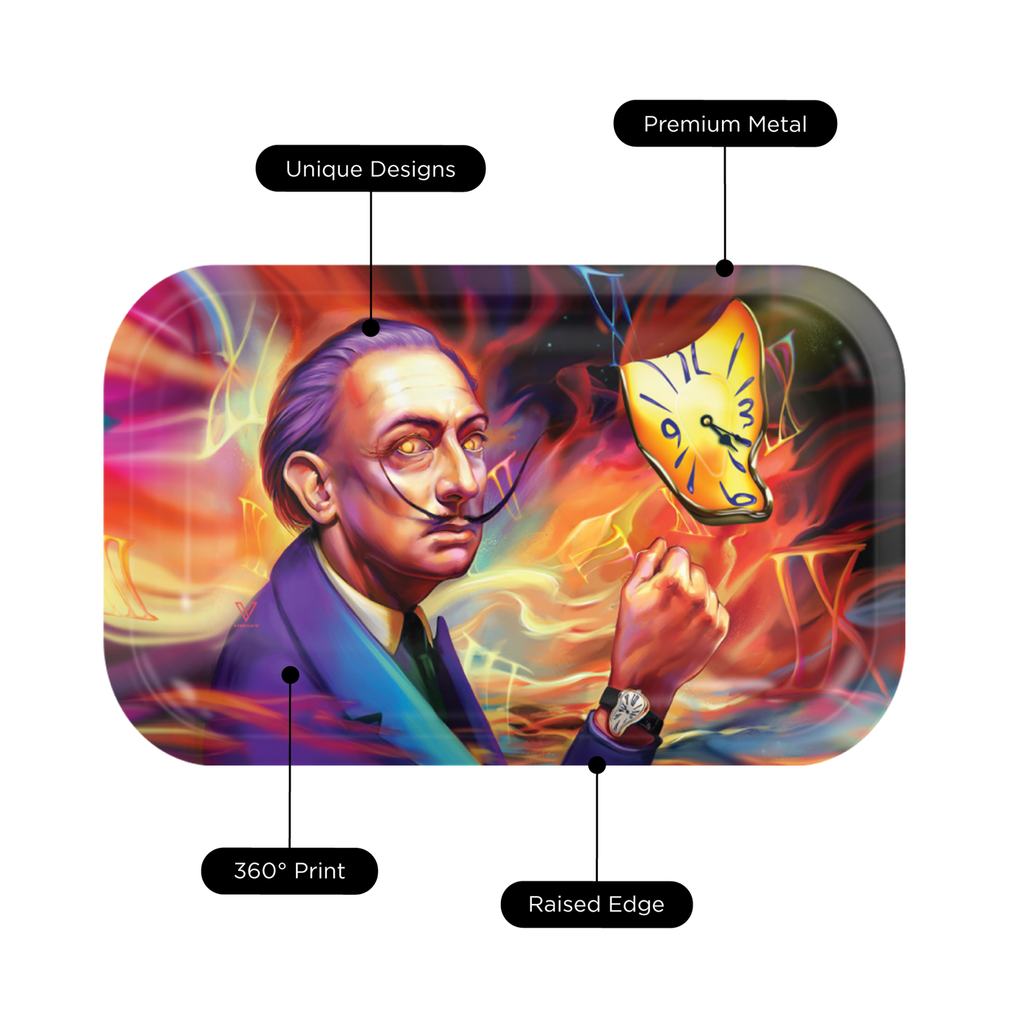 Dalirious Metal Rollin' Tray