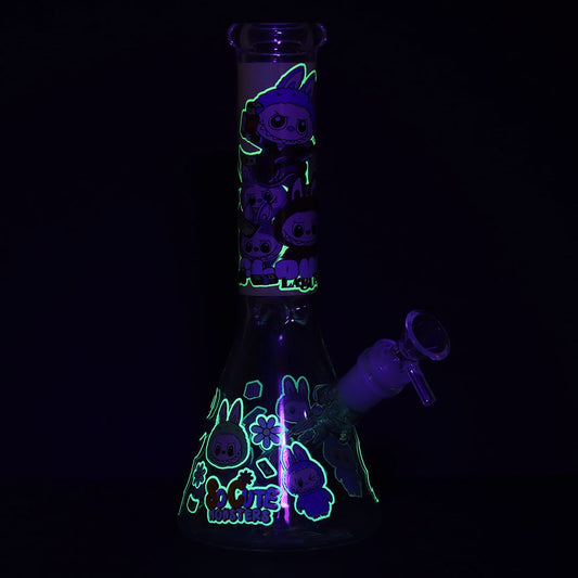 Funny Animal Beaker Glass Water Pipe | 9.75" | 14mm F | Designs Vary