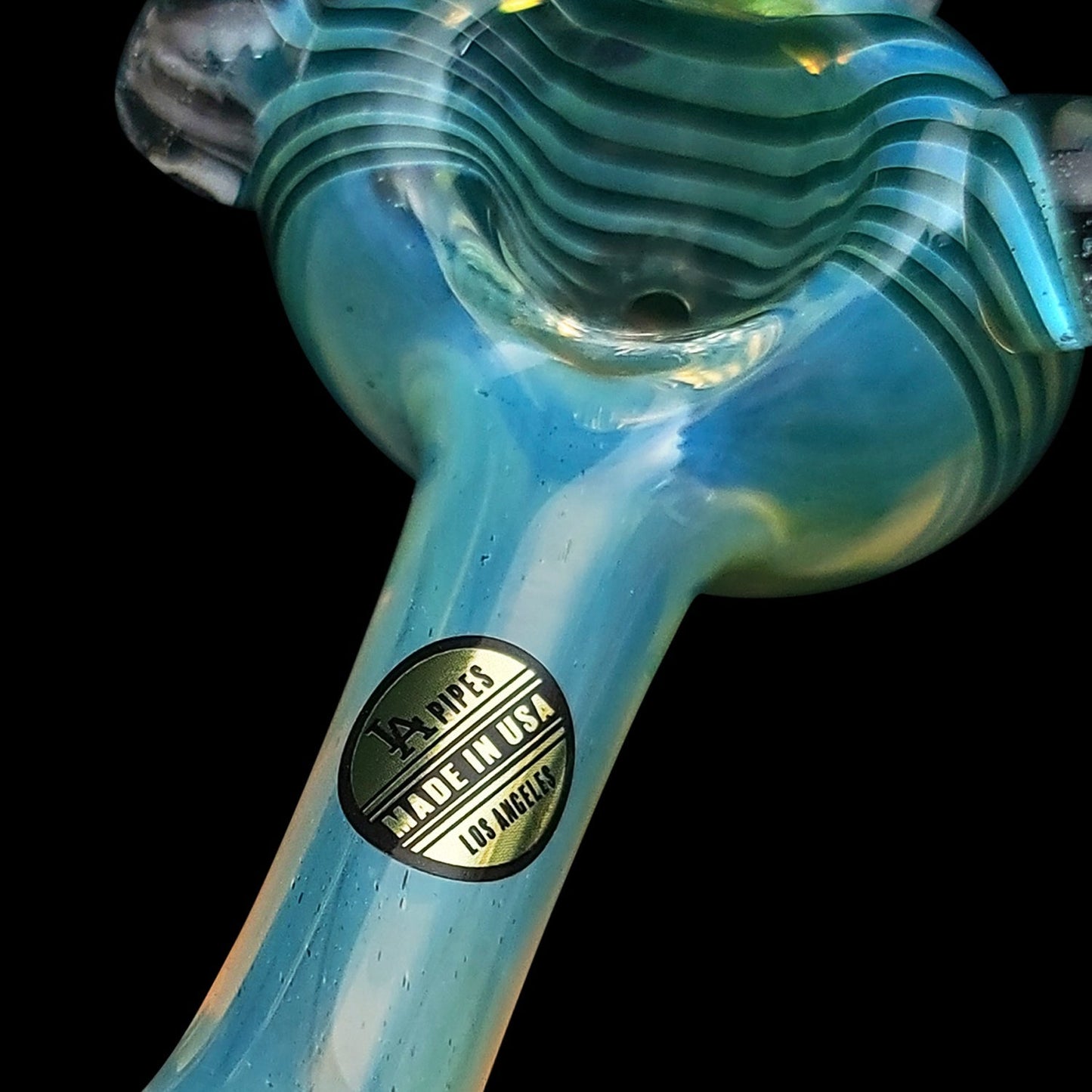 LA Pipes "Spiral Marble Head" Glass Spoon Pipe