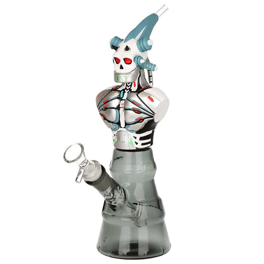 Mechanical Skeleton Glass & Vinyl Water Pipe - 10.5" / 14mm F