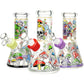Monstrous Mushroom Mashup Beaker Glass Water Pipe - 8"/ 14mm F / Designs Vary