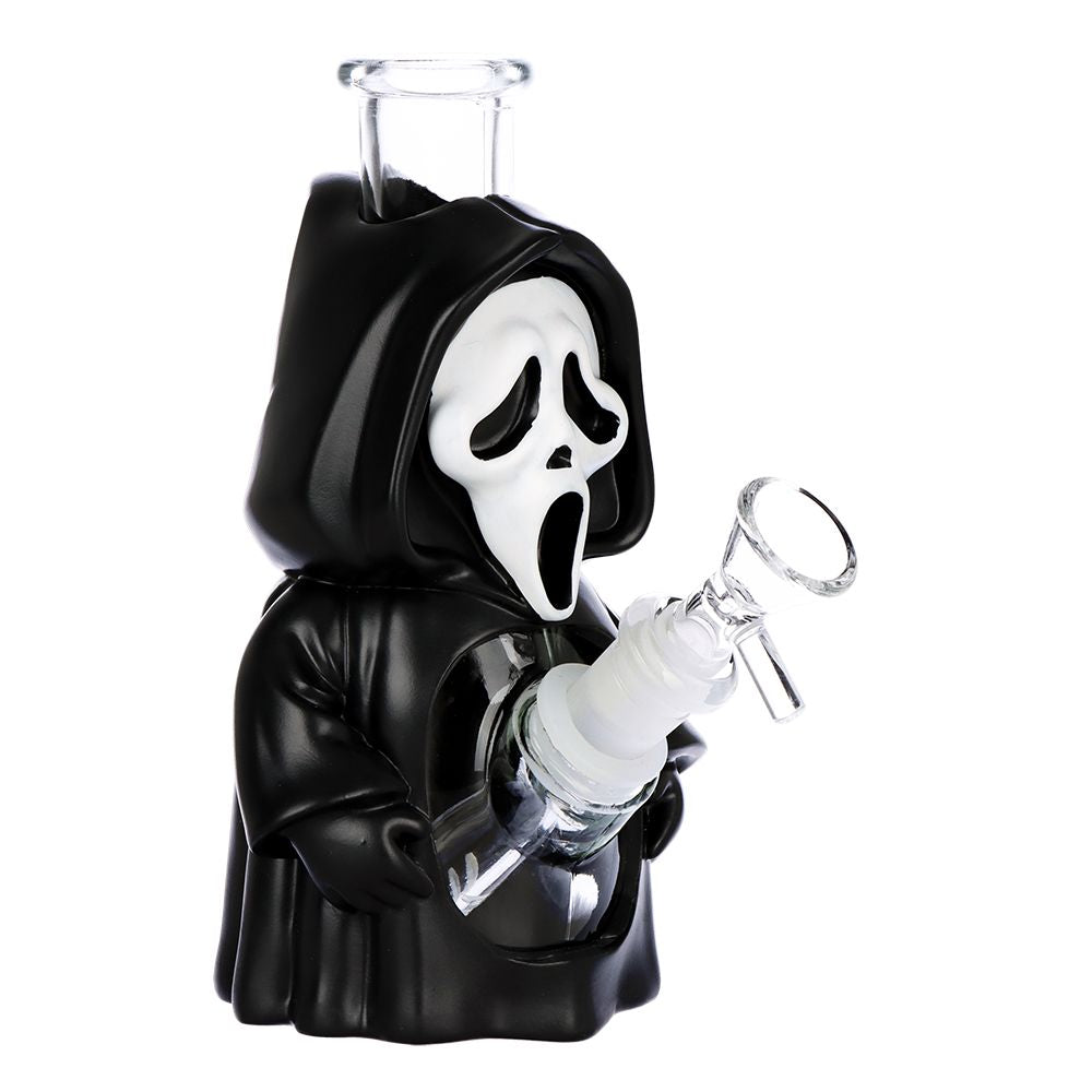 3CT BUNDLE - Scary Masked Glass & Vinyl Water Pipe - 6.6" / 14mm F