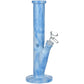 Marbled Straight Tube Glass Water Pipe - 10.75" / 14mm F / Colors Vary