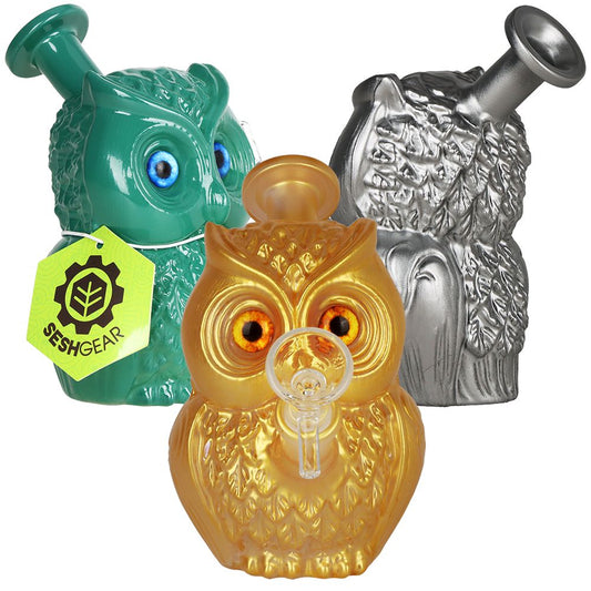 3CT BUNDLE - SeshGear Tiny Hooters Glass Water Pipe - 5" / 14mm F / Assorted Colors