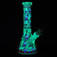 Hello Kitty Neon Beaker Glass Water Pipe - 10" / 14mm F / Colors Vary