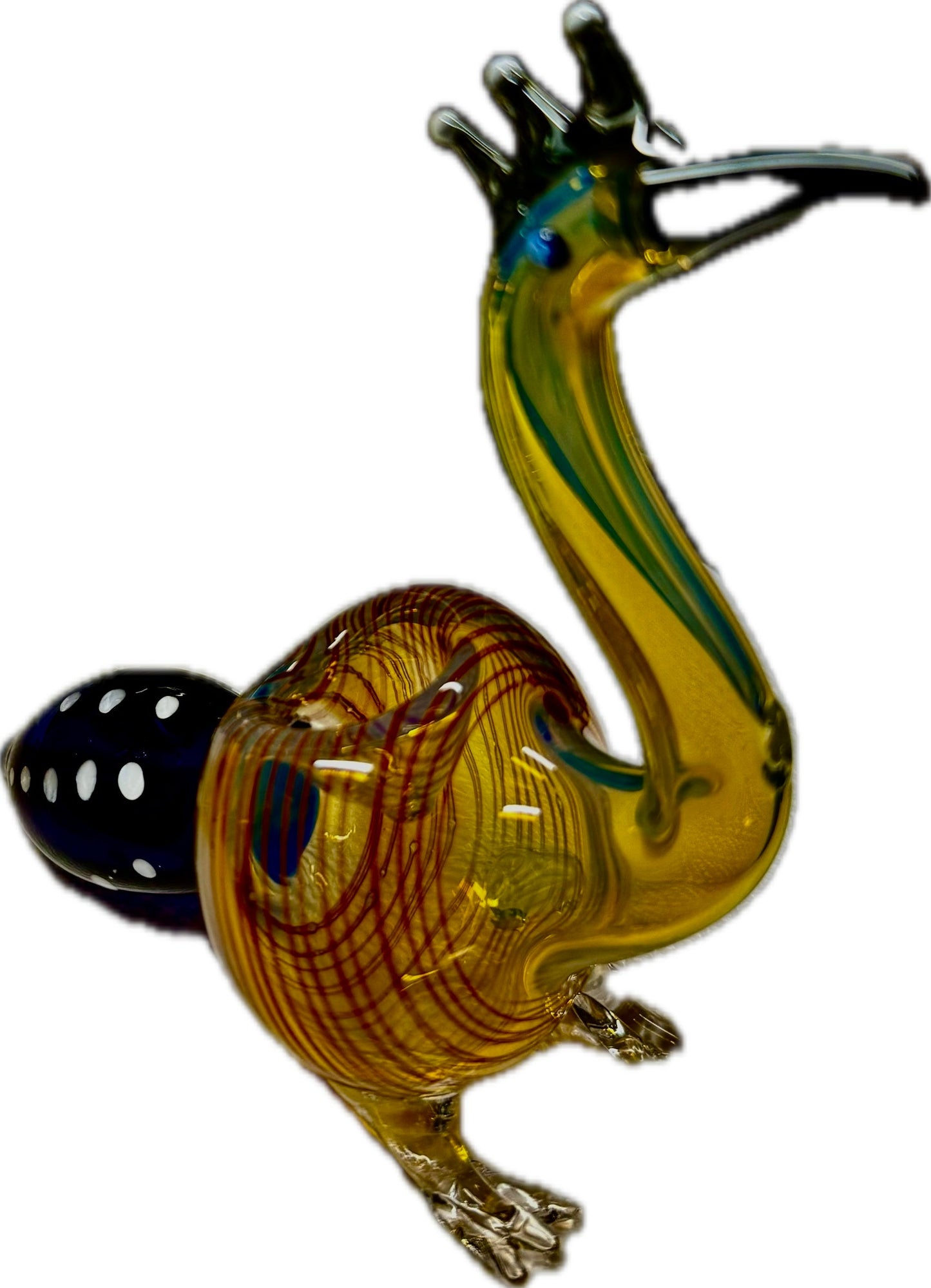 Ripkitty 5” Peacock Dry Herb Hand Pipe Borosilicate Glass - Colors May Vary