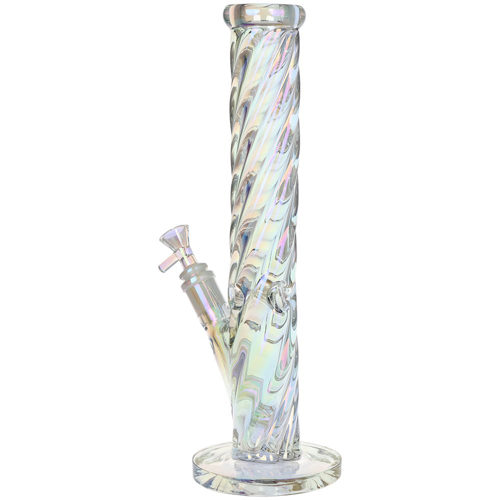 SeshGear Twist Straight Tube Glass Water Pipe - 13.75" / 14mm F