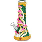 Mushroom Madness Glow in Dark Glass Beaker Water Pipe - 10" /14mm F/ Colors Vary