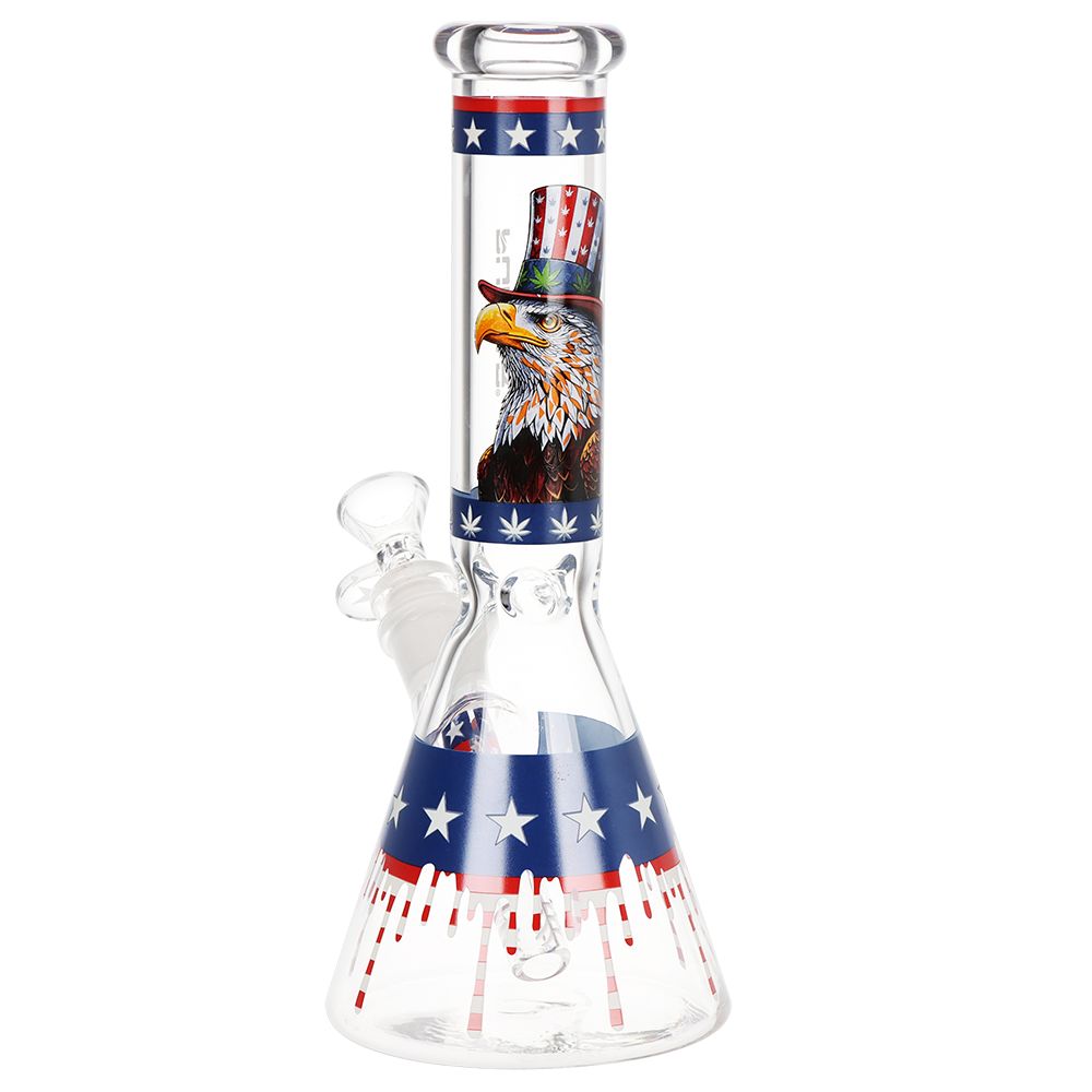 Pulsar Uncle Eagle Sam Beaker Glass Water Pipe - 9.75" / 14mm F