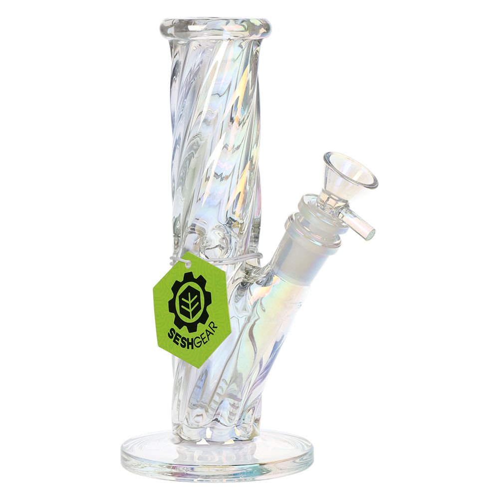 SeshGear Twist Straight Tube Glass Water Pipe - 13.75" / 14mm F