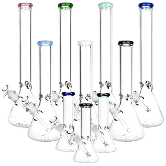 Classic Glass Beaker Light Water Pipe | 14mm F | Colors Vary