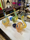 Ripkitty 5” Peacock Dry Herb Hand Pipe Borosilicate Glass - Colors May Vary