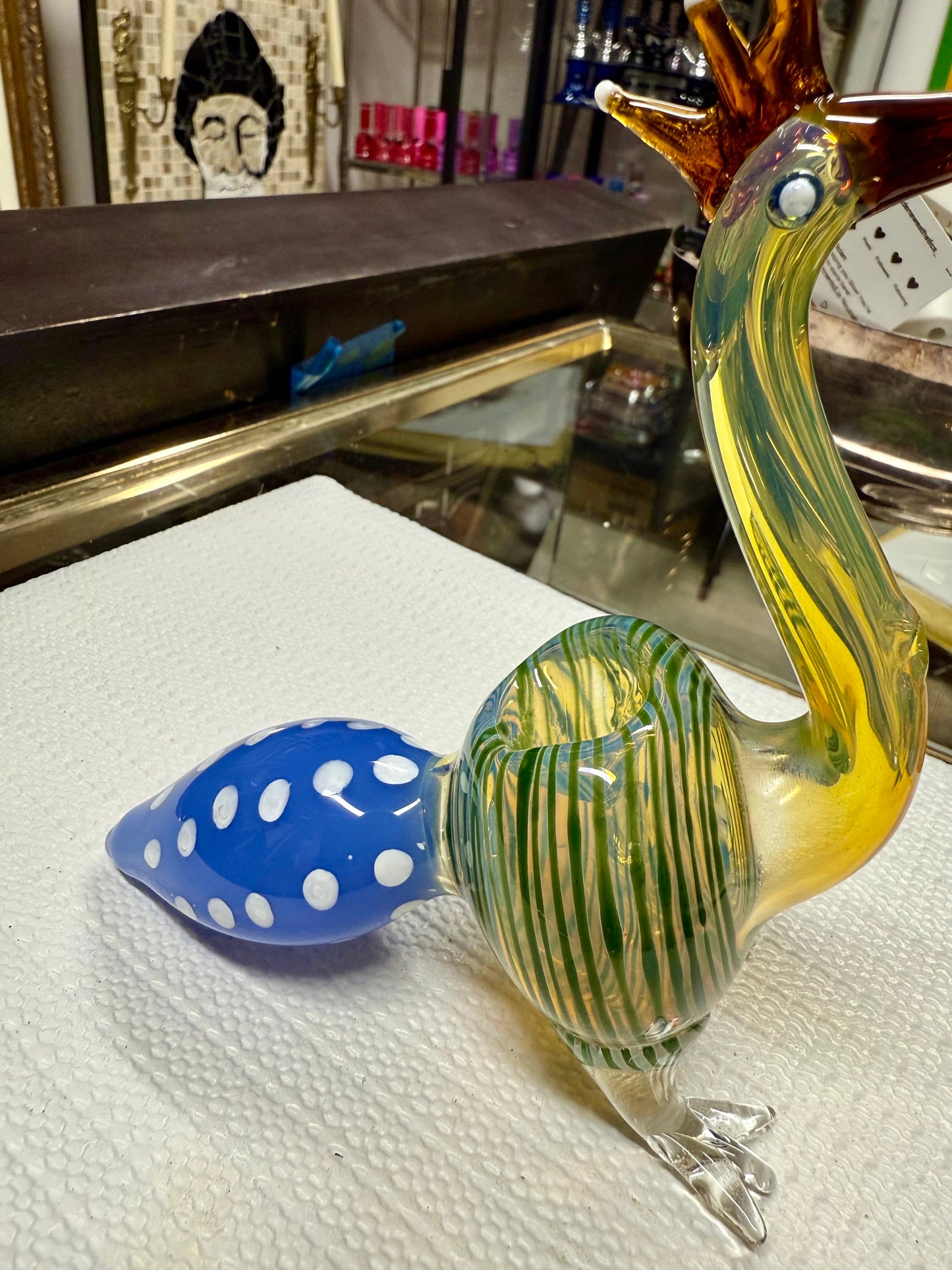 Ripkitty 5” Peacock Dry Herb Hand Pipe Borosilicate Glass - Colors May Vary