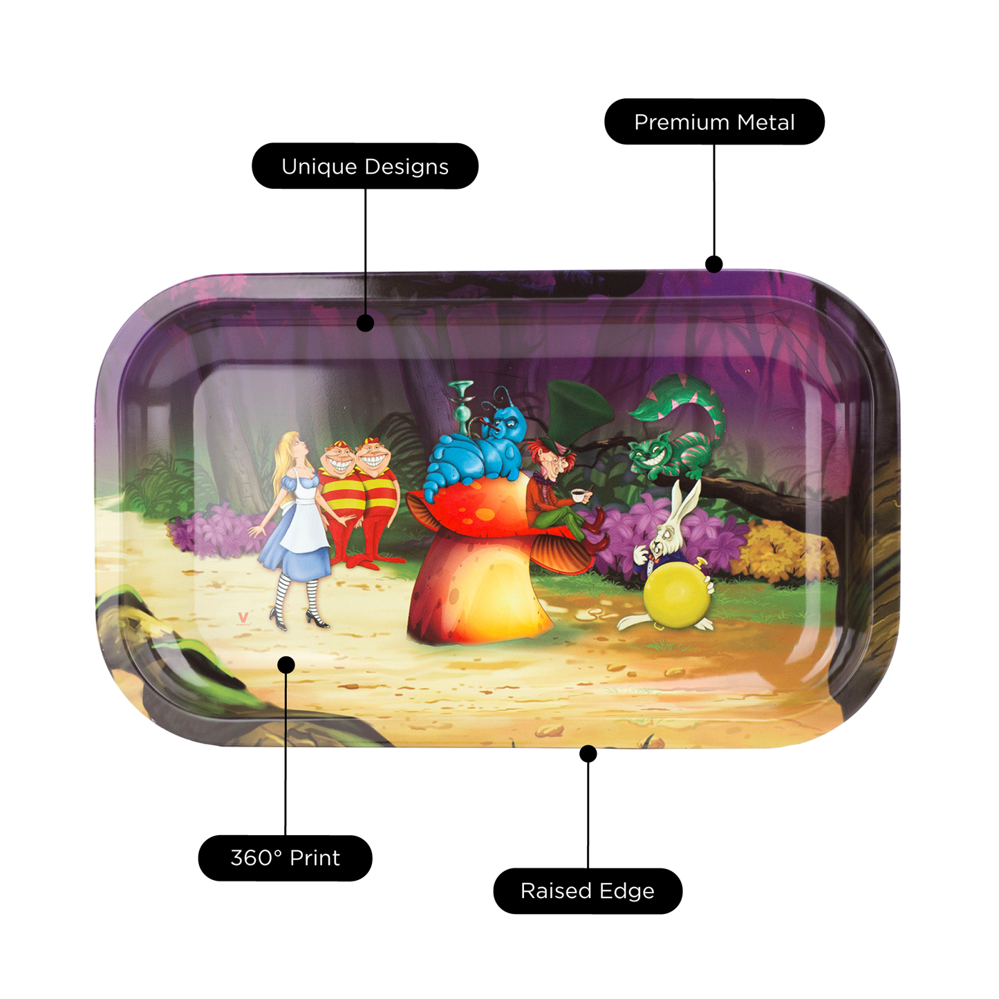 Alice Mushroom Metal Rollin' Tray