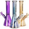 3CT BUNDLE - Pulsar Electro Colored Beaker Glass Water Pipe - 10" / 14mm F / Assorted Colors