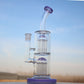 Glass Straight Water Pipe w/ Dual Arm Percolators 10.6"