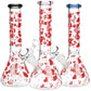 Pulsar Hearts and Kisses Glass Beaker Water Pipe - 9.75" / 14mm F / Colors Vary