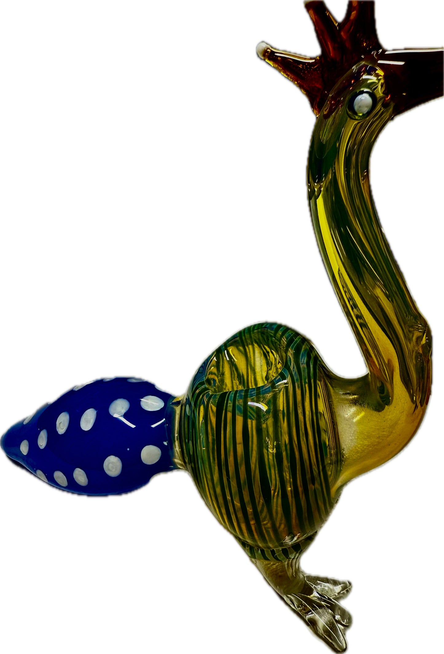 Ripkitty 5” Peacock Dry Herb Hand Pipe Borosilicate Glass - Colors May Vary