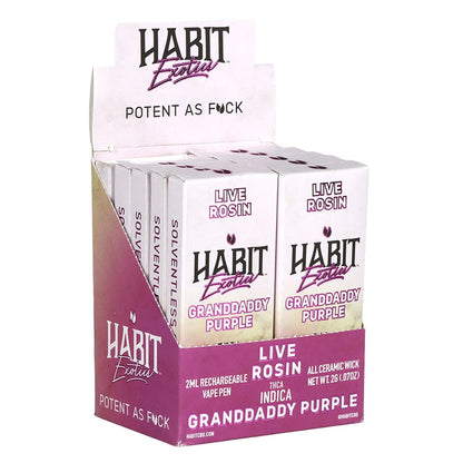 Habit Exotics THCA Live Rosin Disposable | 2g | 10ct Display