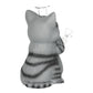 Grey Tabby Cat Glass & Vinyl Water Pipe - 9"