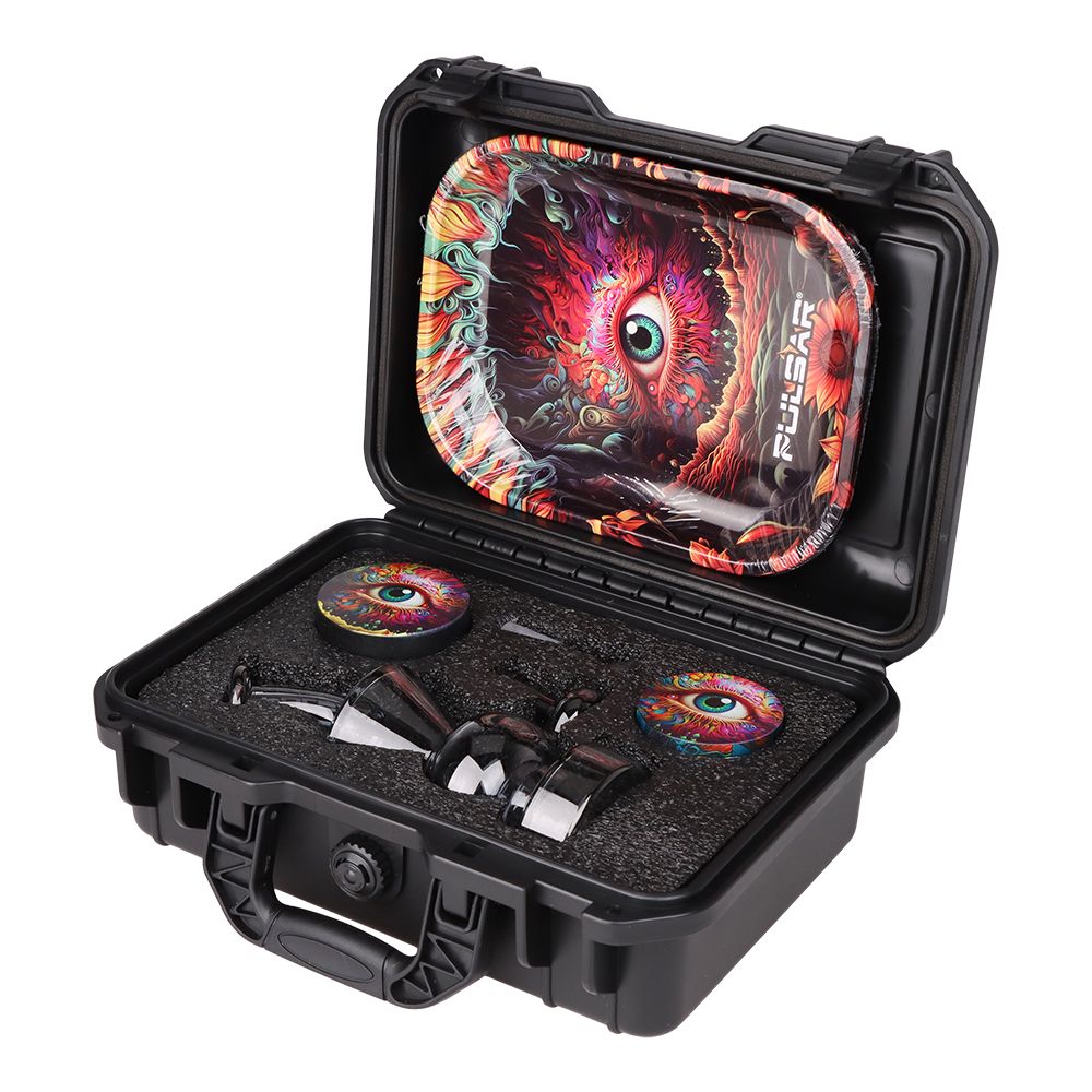 Pulsar Bent Neck Water Pipe Smoker's Hard Case Travel Set | 5.75" | 14mm F