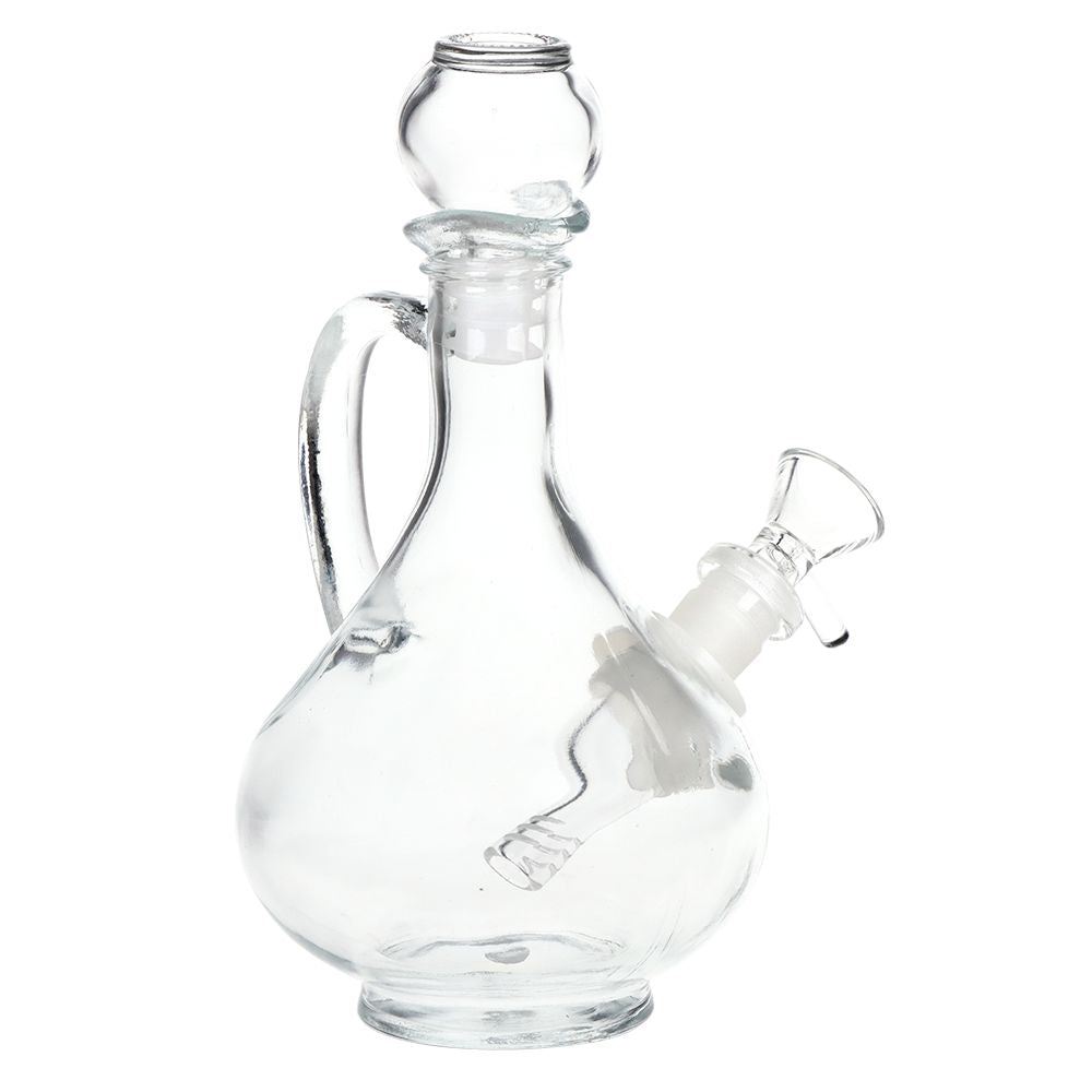 SeshGear Rounded Vintage Glass Water Pipe - 7.75" / 14mm F / Clear