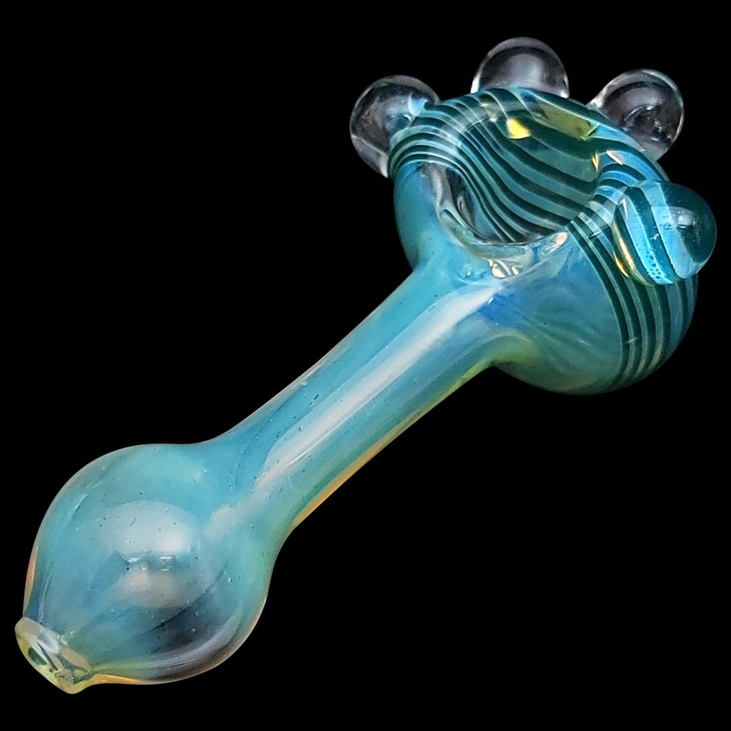 LA Pipes "Spiral Marble Head" Glass Spoon Pipe