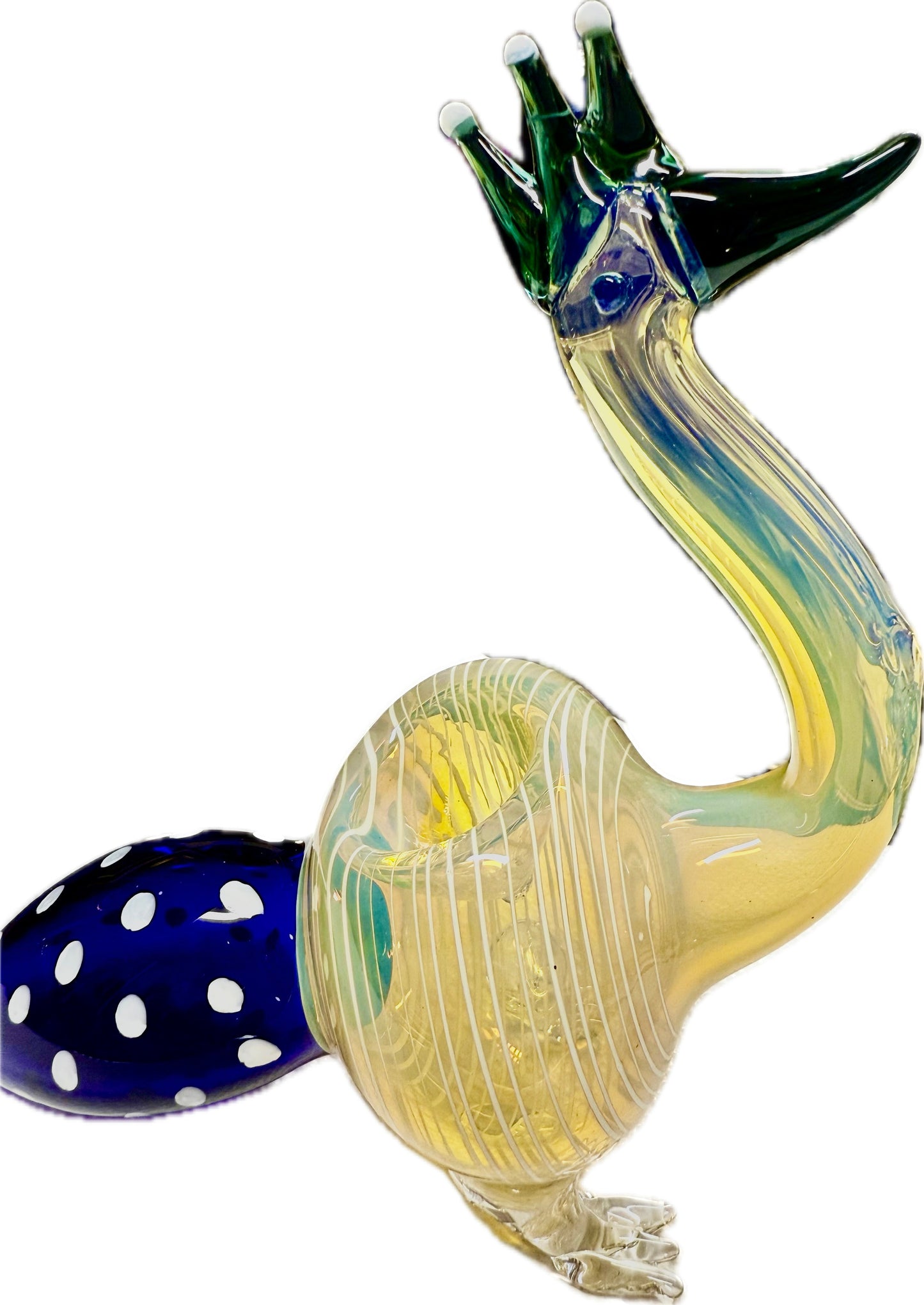 Ripkitty 5” Peacock Dry Herb Hand Pipe Borosilicate Glass - Colors May Vary