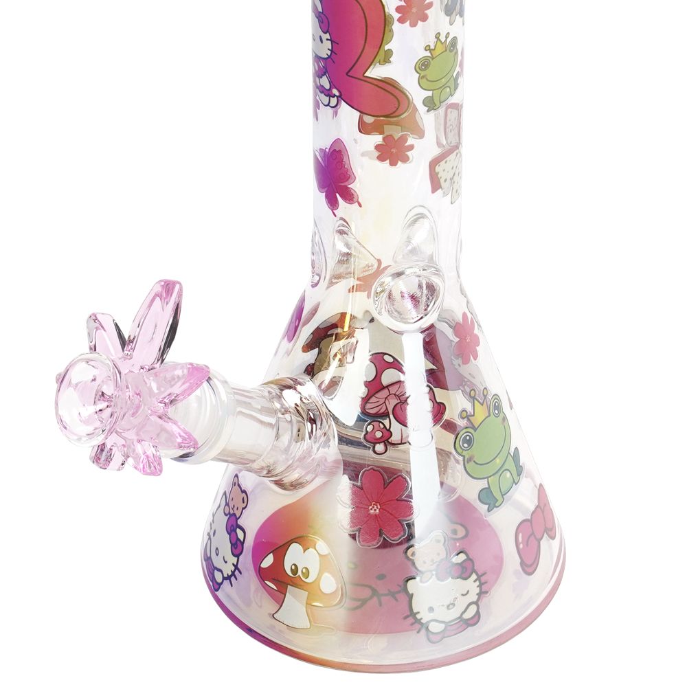 Party Kitty Electroplated Beaker Glass Water Pipe - 9.75" / 14mm F