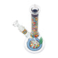 SeshGear Icon Blocks Pattern Beaker Glass Water Pipe - 10" / 14mm F / Colors Vary