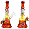 Amber Autumn Flower Water Pipe | 8.5" | 14mm F