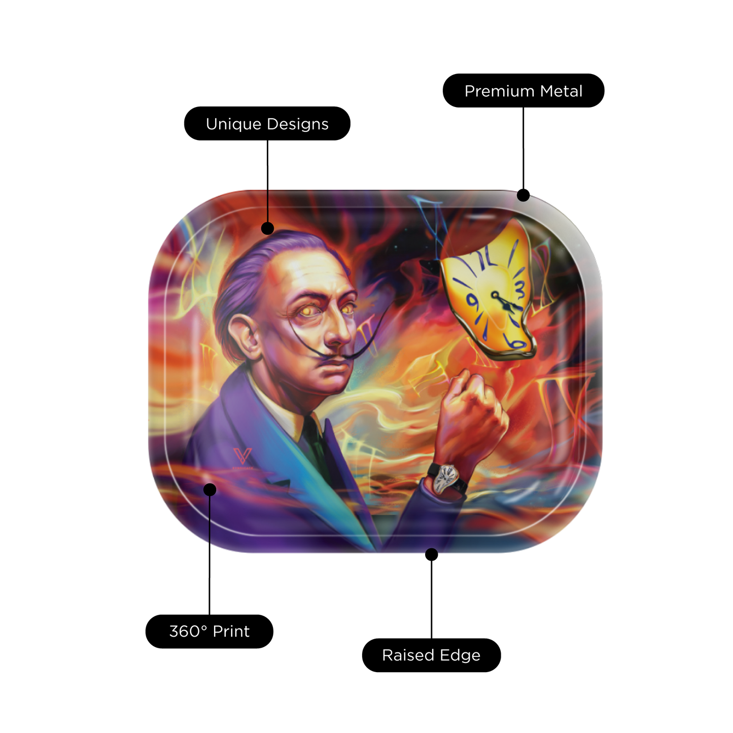 Dalirious Metal Rollin' Tray