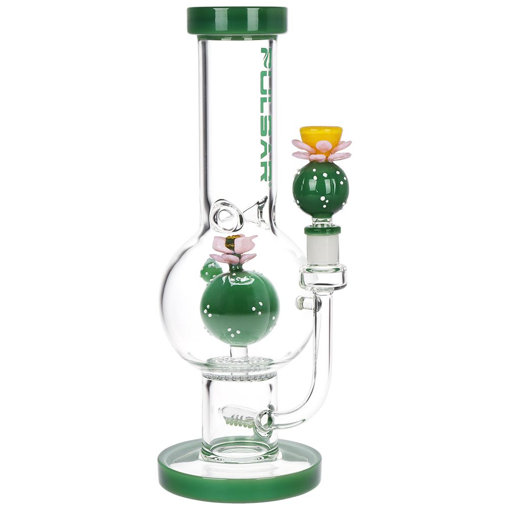 Pulsar Peyote Bloom Bubble Base Glass Water Pipe - 12.25" / 14mm F