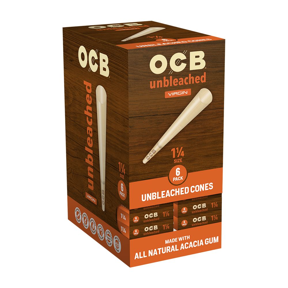 OCB Unbleached Pre-Rolled Cones | 24pk Display