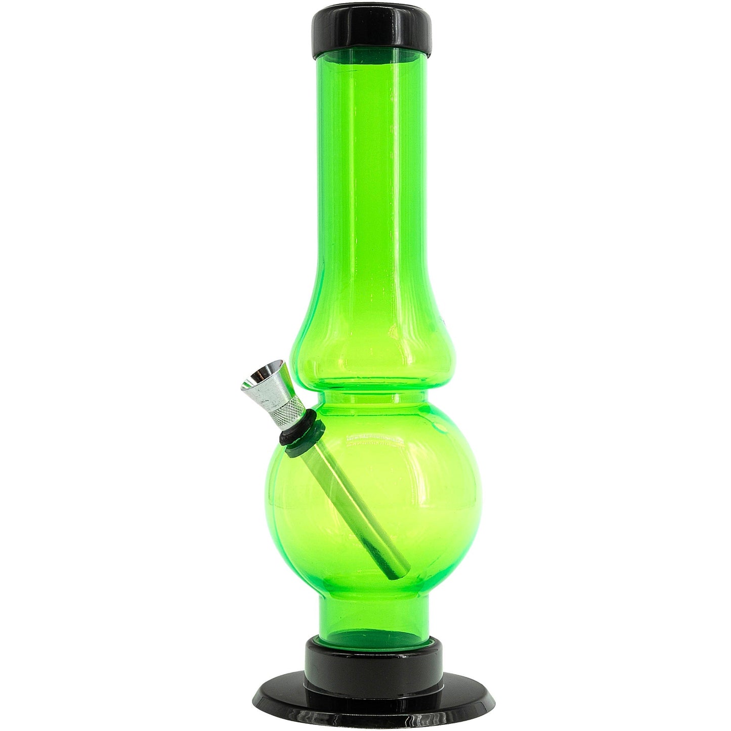 JM Enterprises  6-9" Acrylic Straight Tube Bubble Flare Bong - Multiple Colors