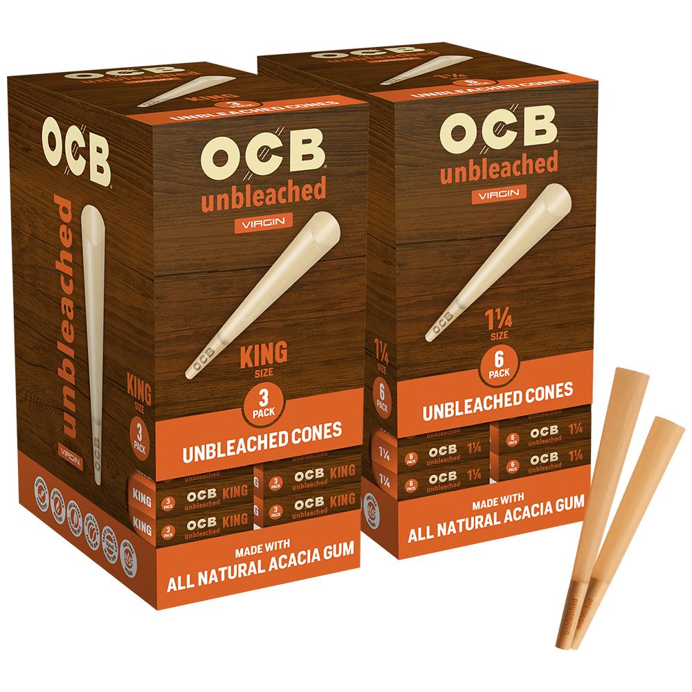 OCB Unbleached Pre-Rolled Cones | 24pk Display