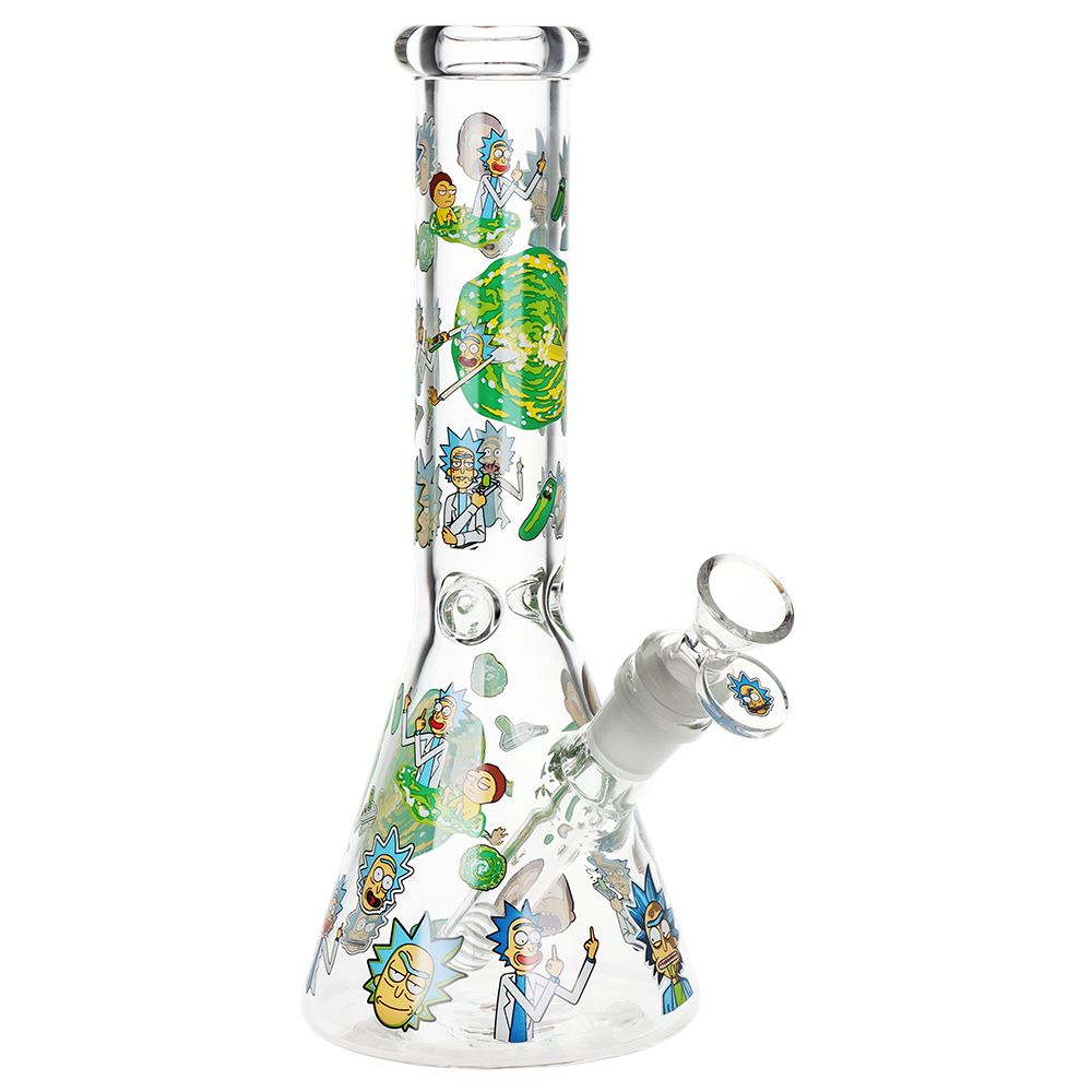 Rick and Morty Portal Glass Water Pipe - 9.75" / 14mm F