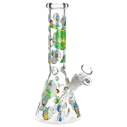 Rick and Morty Portal Glass Water Pipe - 9.75" / 14mm F