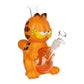 Stoned Orange Cat Glass & Vinyl Water Pipe - 8.7" / 14mm F