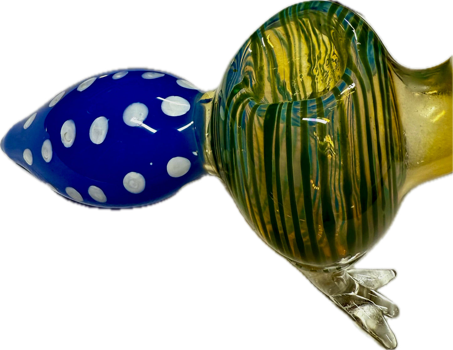 Ripkitty 5” Peacock Dry Herb Hand Pipe Borosilicate Glass - Colors May Vary